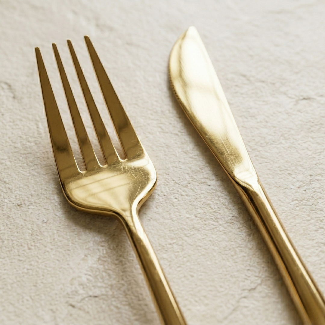 CookinaPlus Royal Gold 36 Parça Lüks Çatal Bıçak Takımı