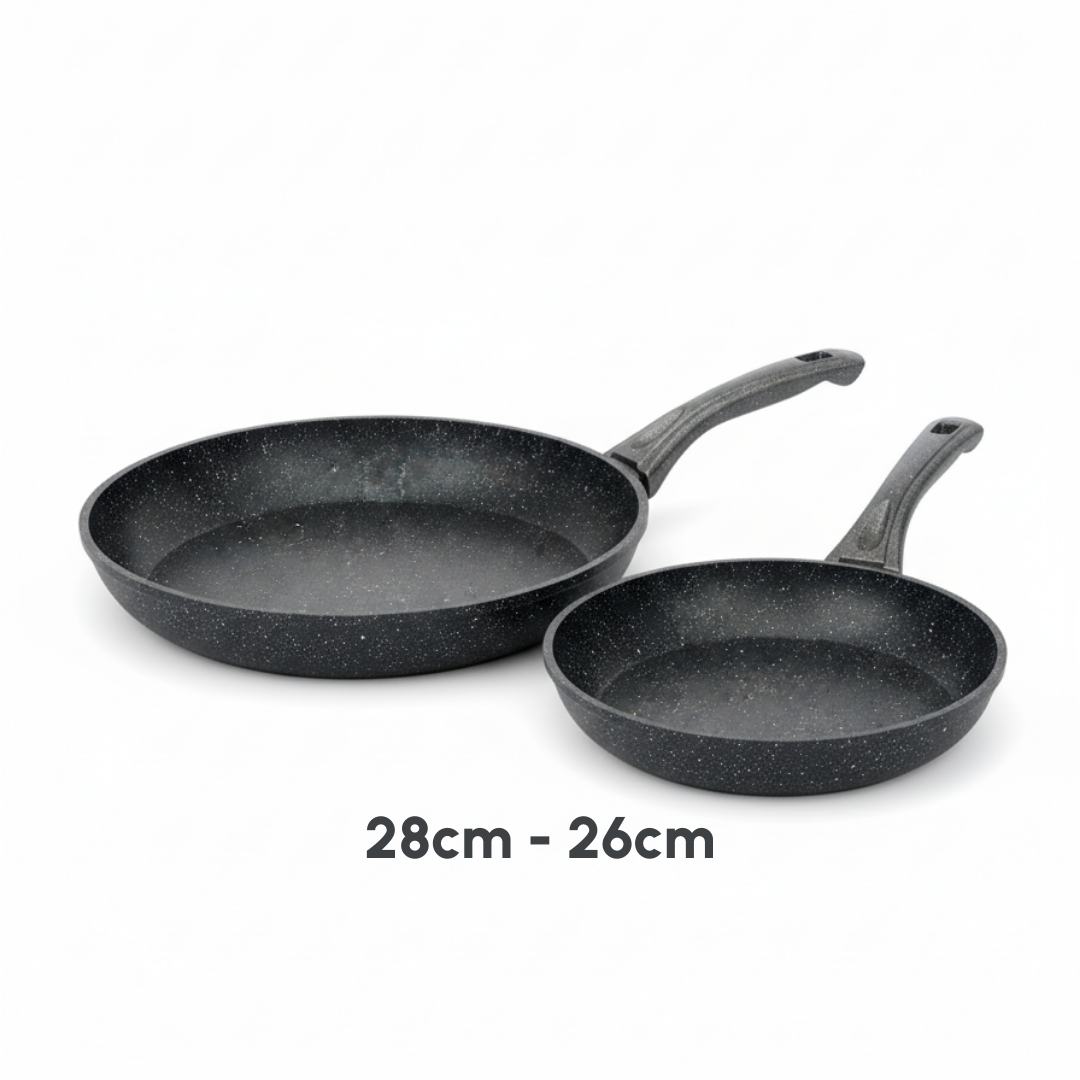 Granit Yapışmaz Tava 2'li Set (26+28cm)