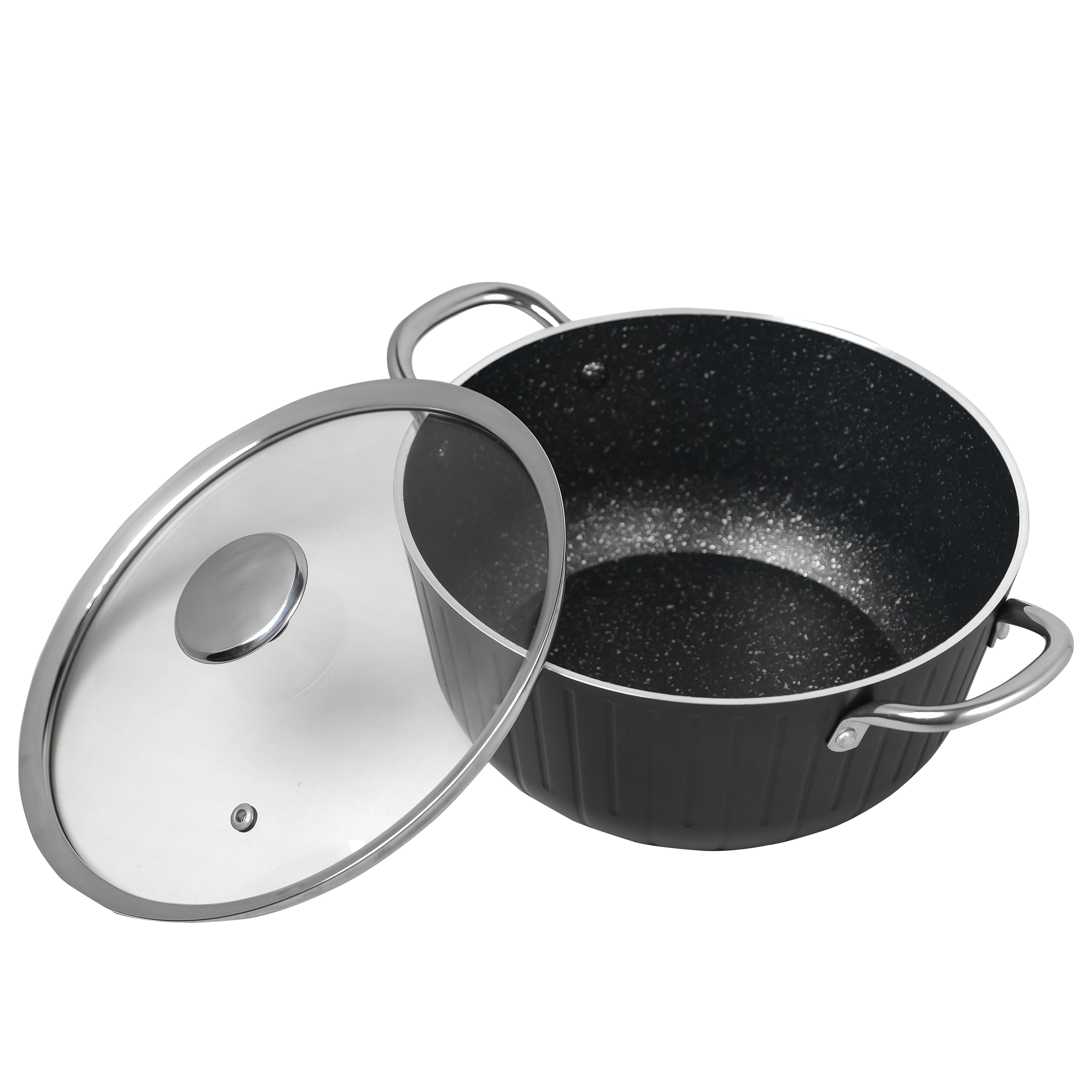 Cookina 7 Parça Siyah Granit Tencere Seti & Molino Akasya Standlı Servis Seti HEDİYE