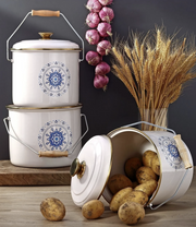 Emaye 3'lü Krem Bakraç Seti 20-22-24 Cm