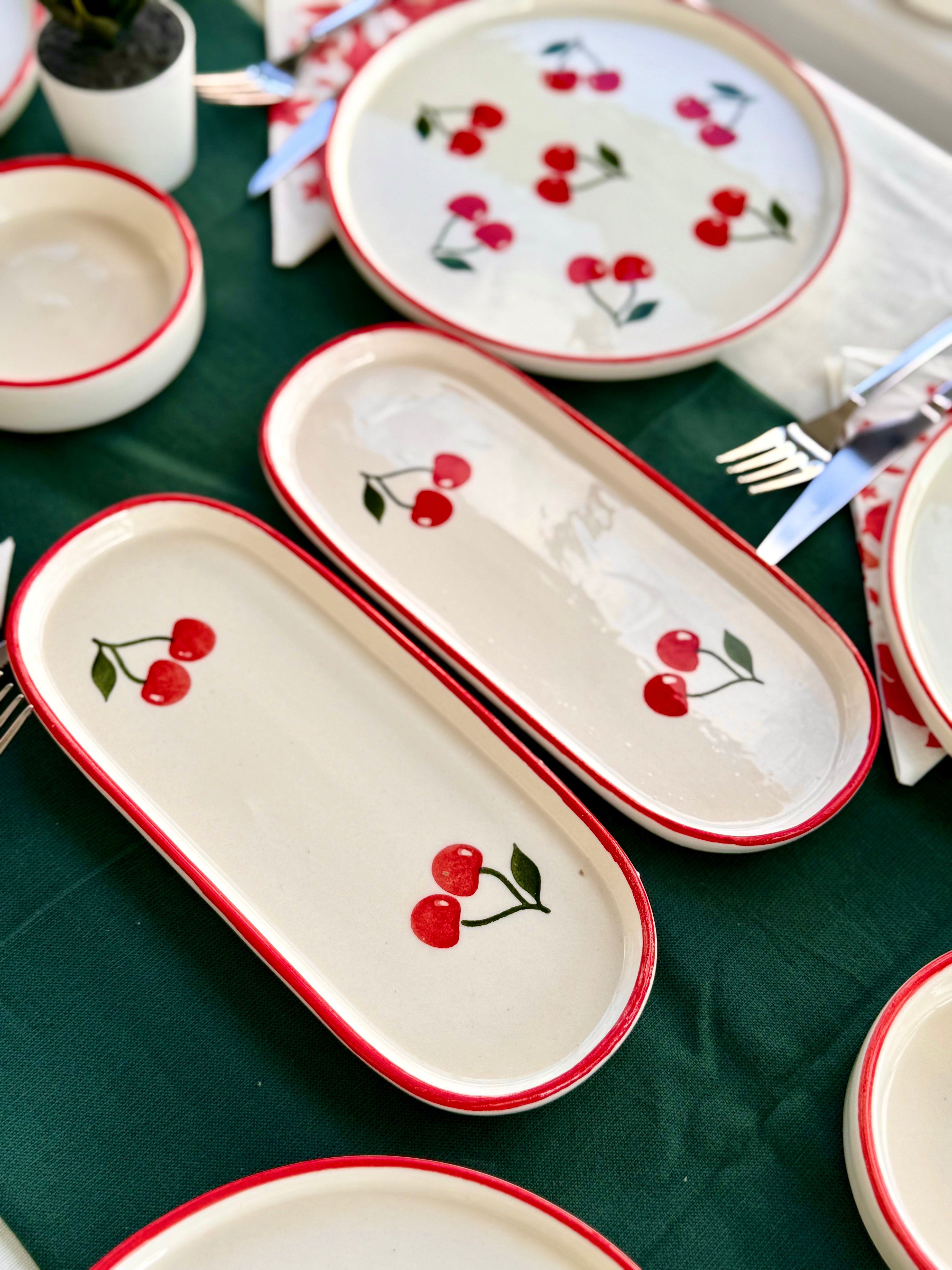 Kahvaltı Takımı 14 Parça Kiraz Desenli