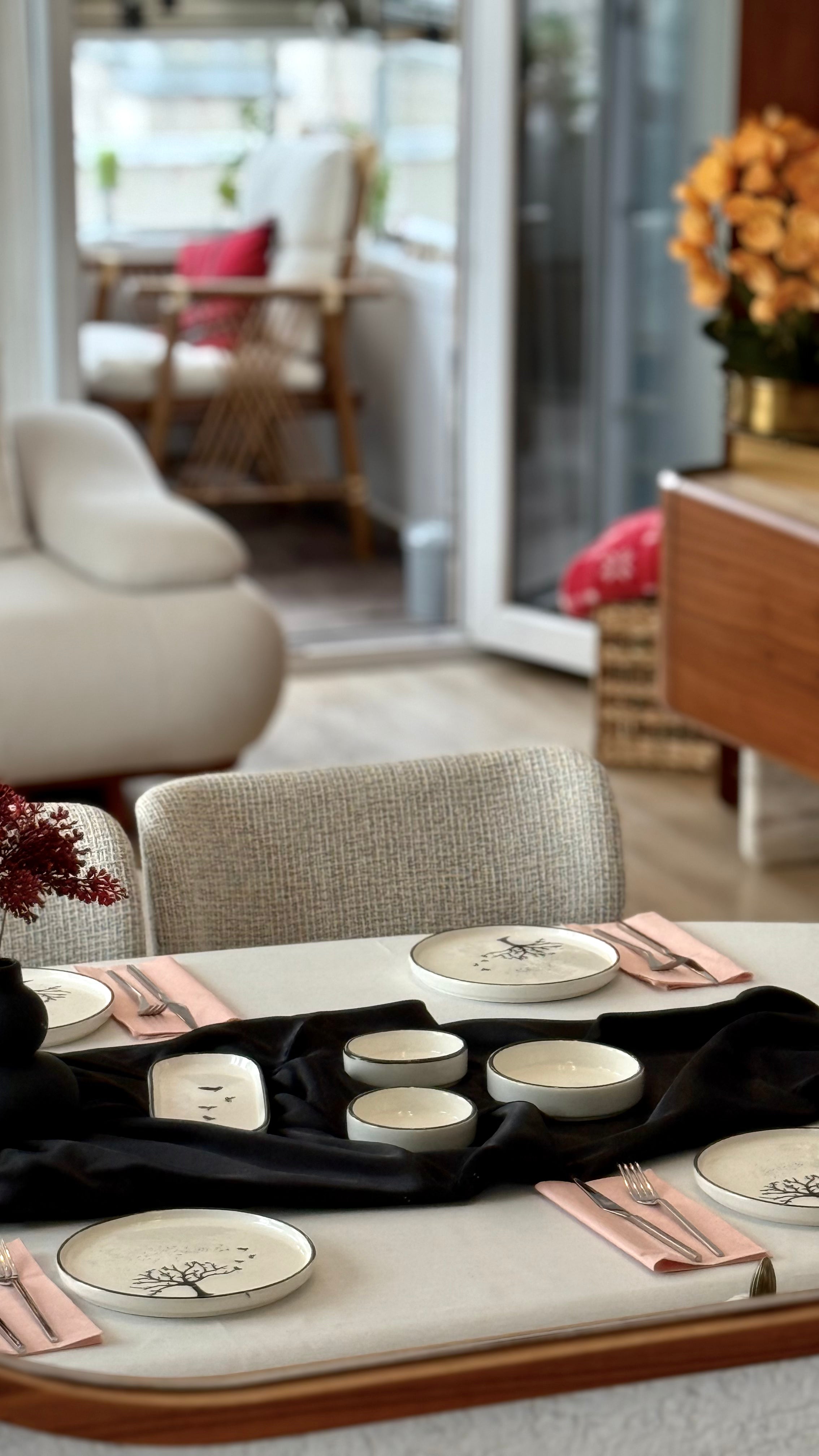 Kahvaltı Takımı 14 Parça Hayat Ağacı Desenli