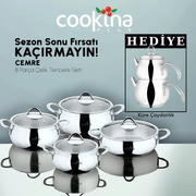 Cemre 8 Parça Çelik Tencere ( Çayanlık Hediye)