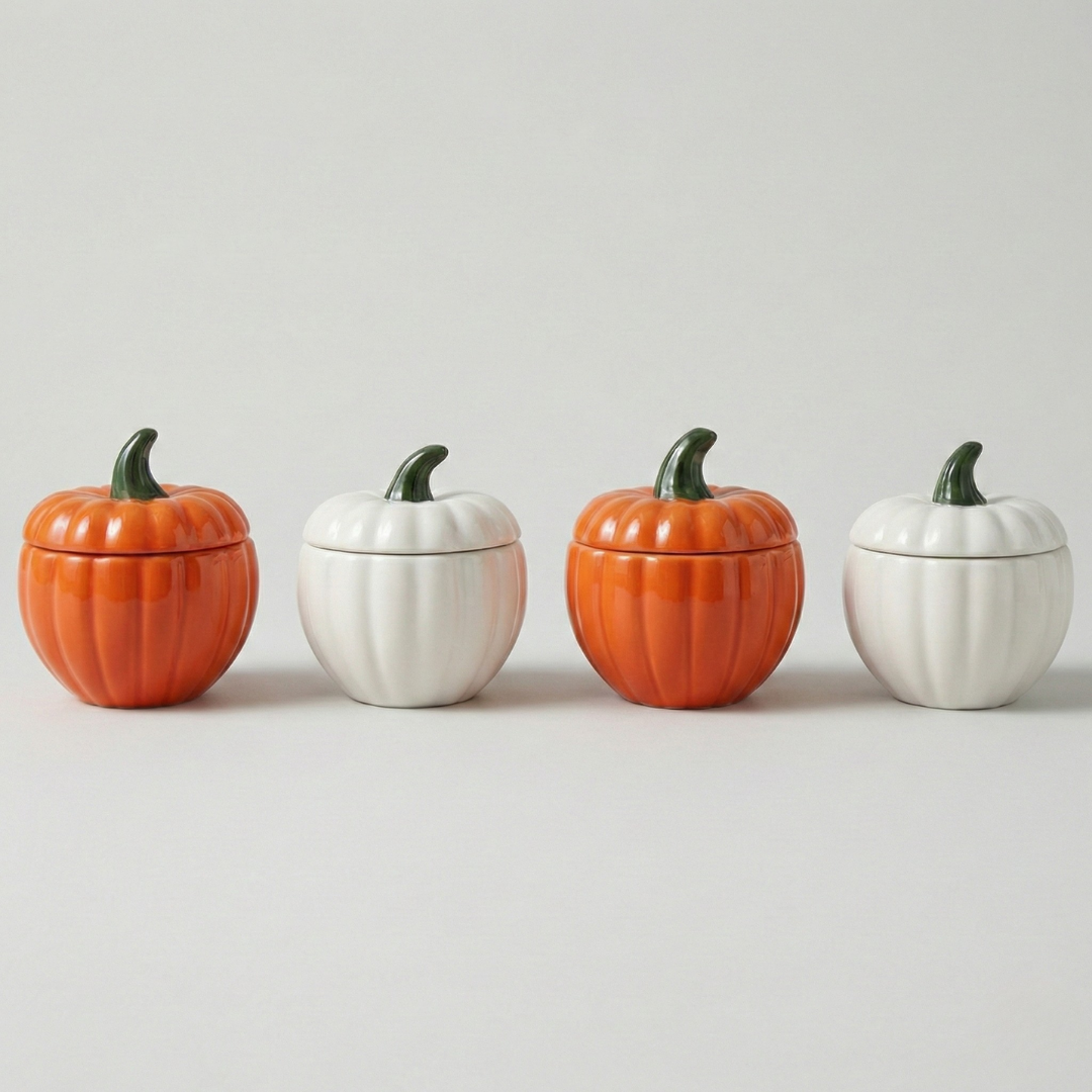 Cookina Dekoratif Seramik Kabak Şekerlik & Sunumluk Seti (9cm)