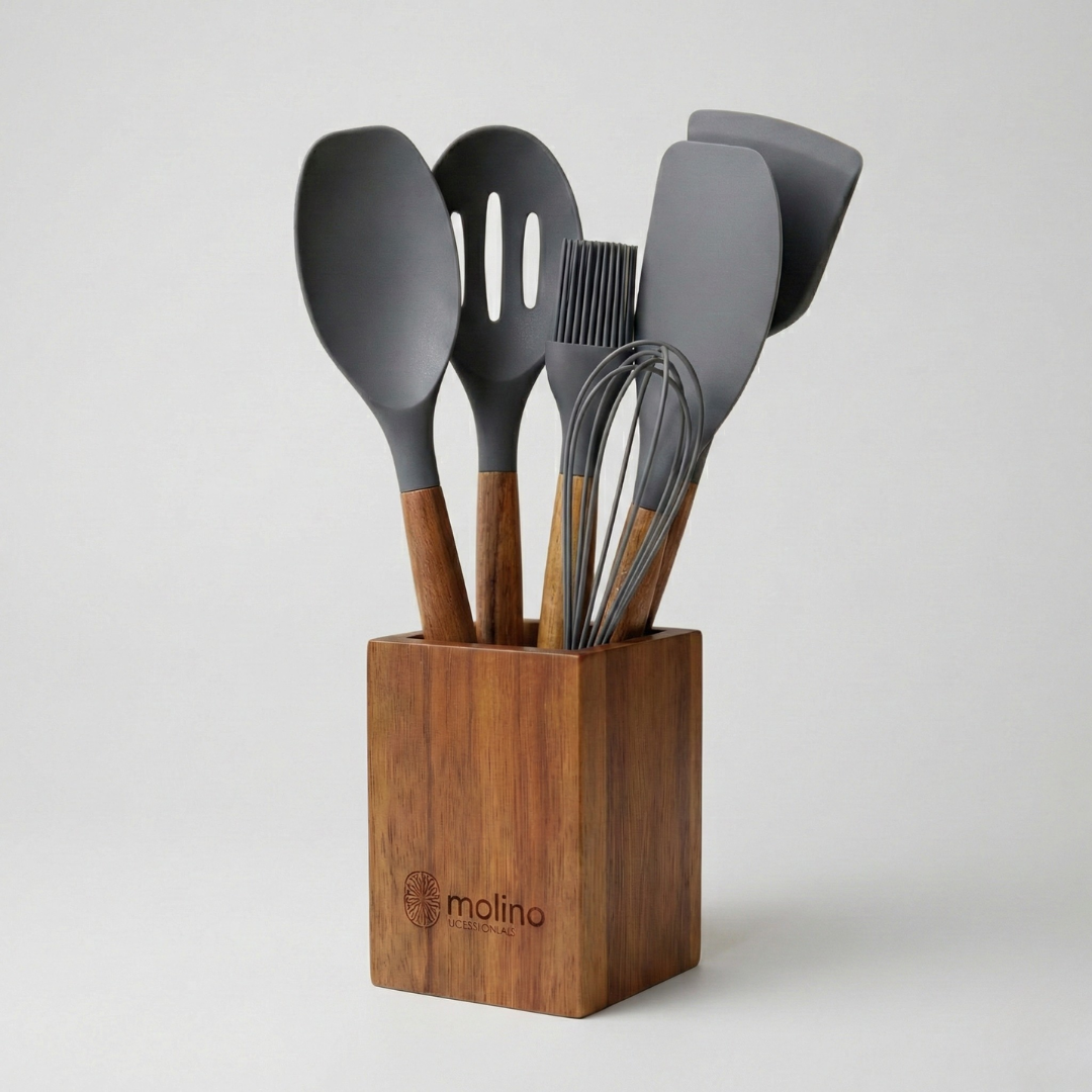 Cookina 7 Parça Siyah Granit Tencere Seti & Molino Akasya Standlı Servis Seti HEDİYE