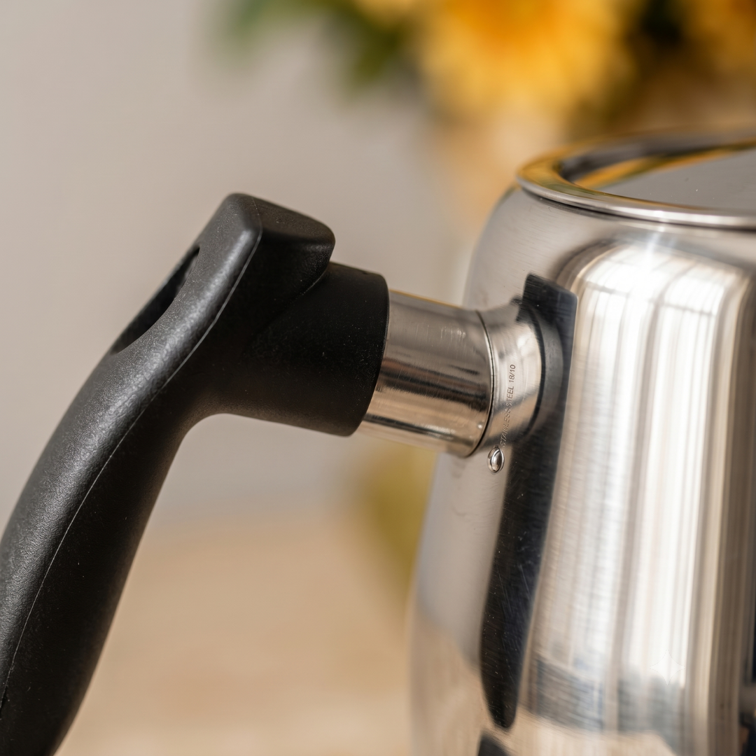 Cookina Plus paslanmaz çelik midi çaydanlık seti, modern gümüş ve siyah tasarım.