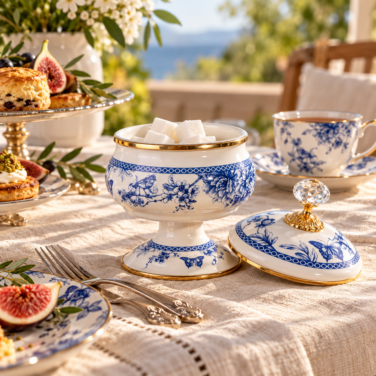 Cookina Plus Blue Blossom Emaye 12cm Şekerlik