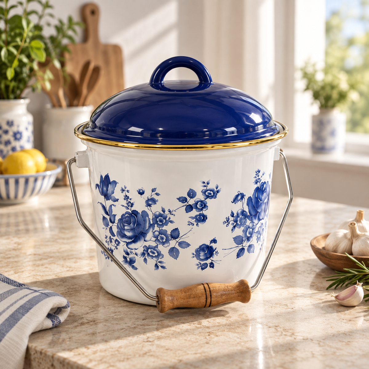 Cookina Plus Emaye Bakraç 5 Lt Yoğurt Tenceresi Bakliyat Saklama Tenceresi