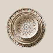 CookinaPlus Etnik Mandala 24 Parça 6 Kişilik Premium Porselen Yemek Takımı