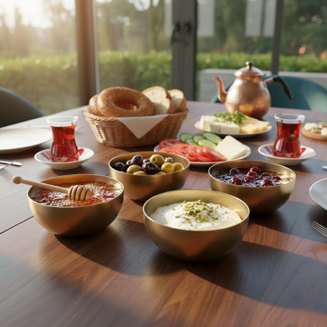 CookinaPlus 4'lü gold çelik çerezlik sunum kasesi