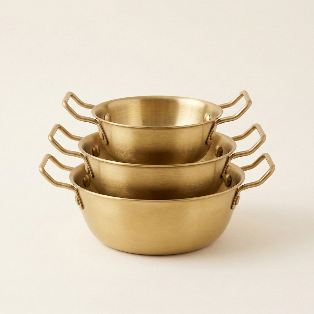 CookinaPlus 3'lü Premium Gold Sahan Sunum Seti | 10.5cm - 13cm - 14cm