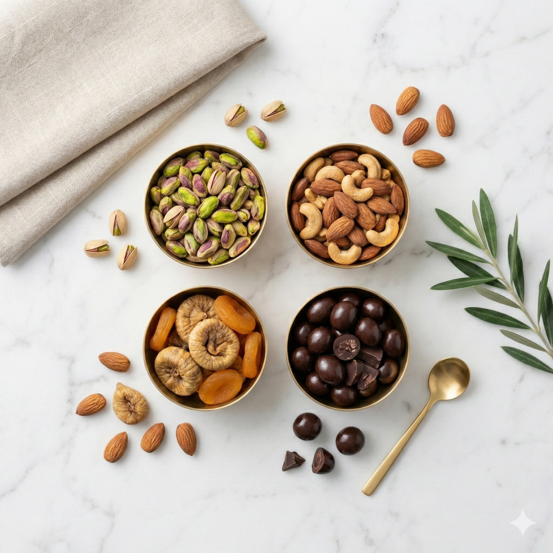 CookinaPlus 4'lü gold çelik çerezlik sunum kasesi