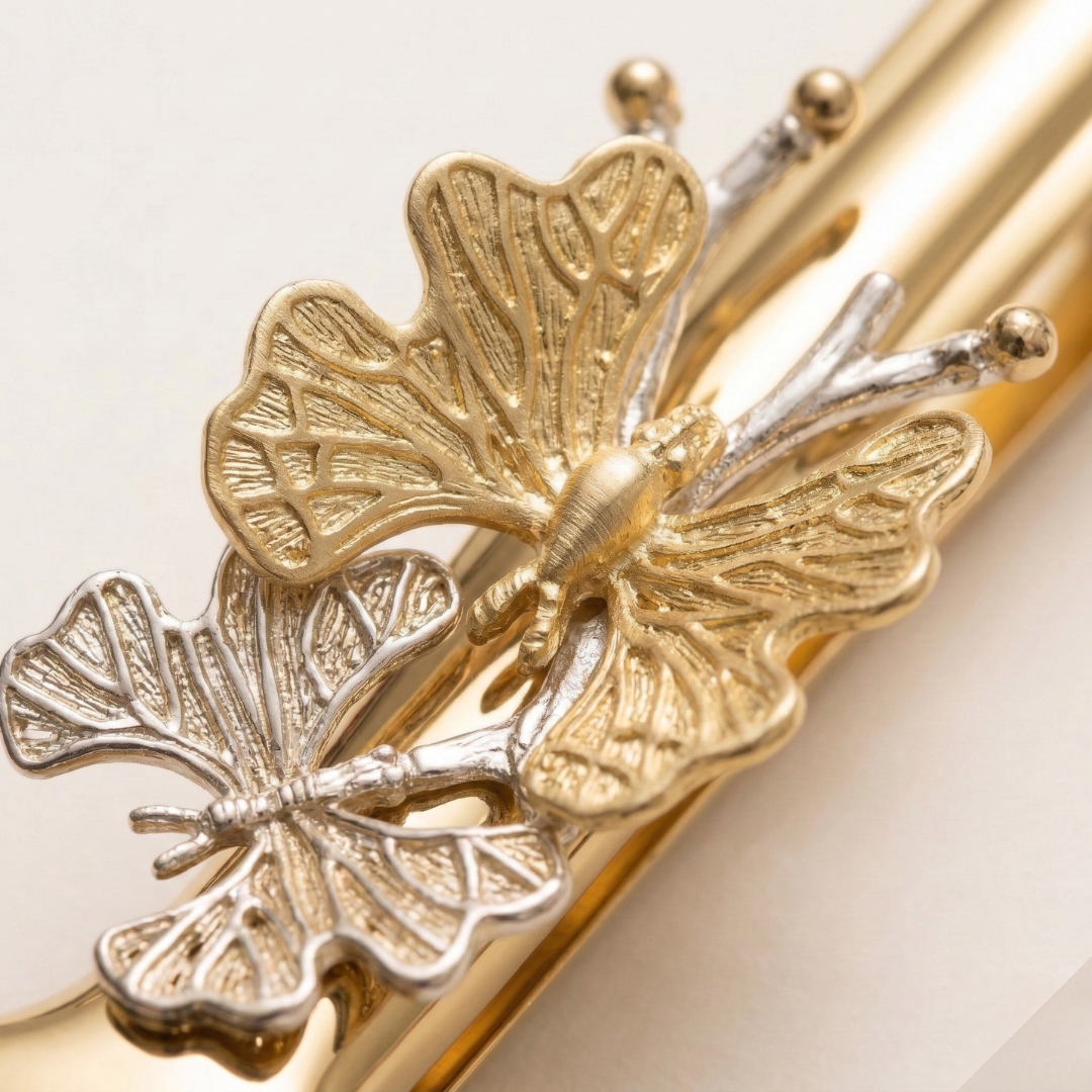 Royal Butterfly 3'lü Altın Kaplama Premium Servis Seti - Gold