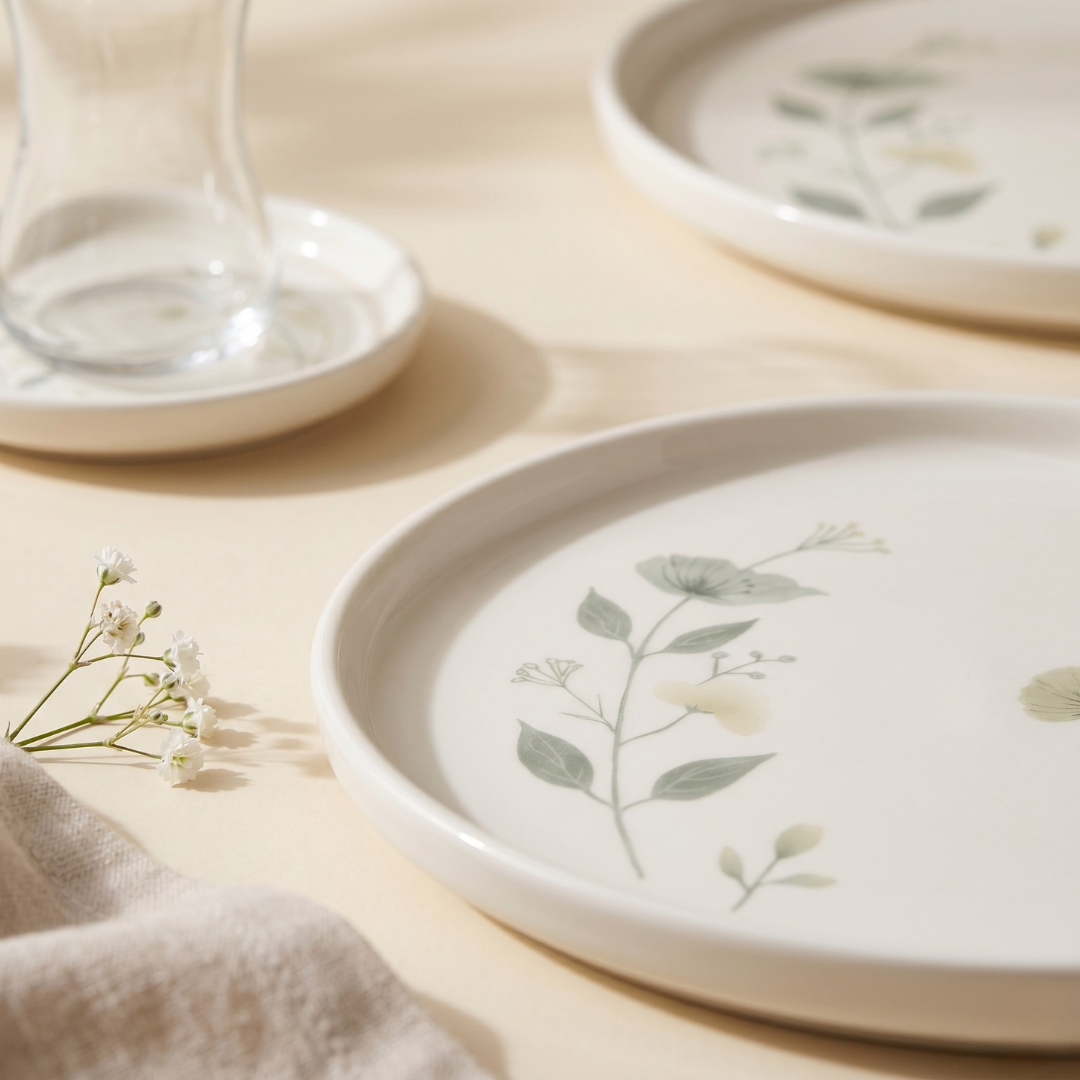 CookinaPlus Nordic Bloom 21 Parça Pasta & Çay Sunum Seti