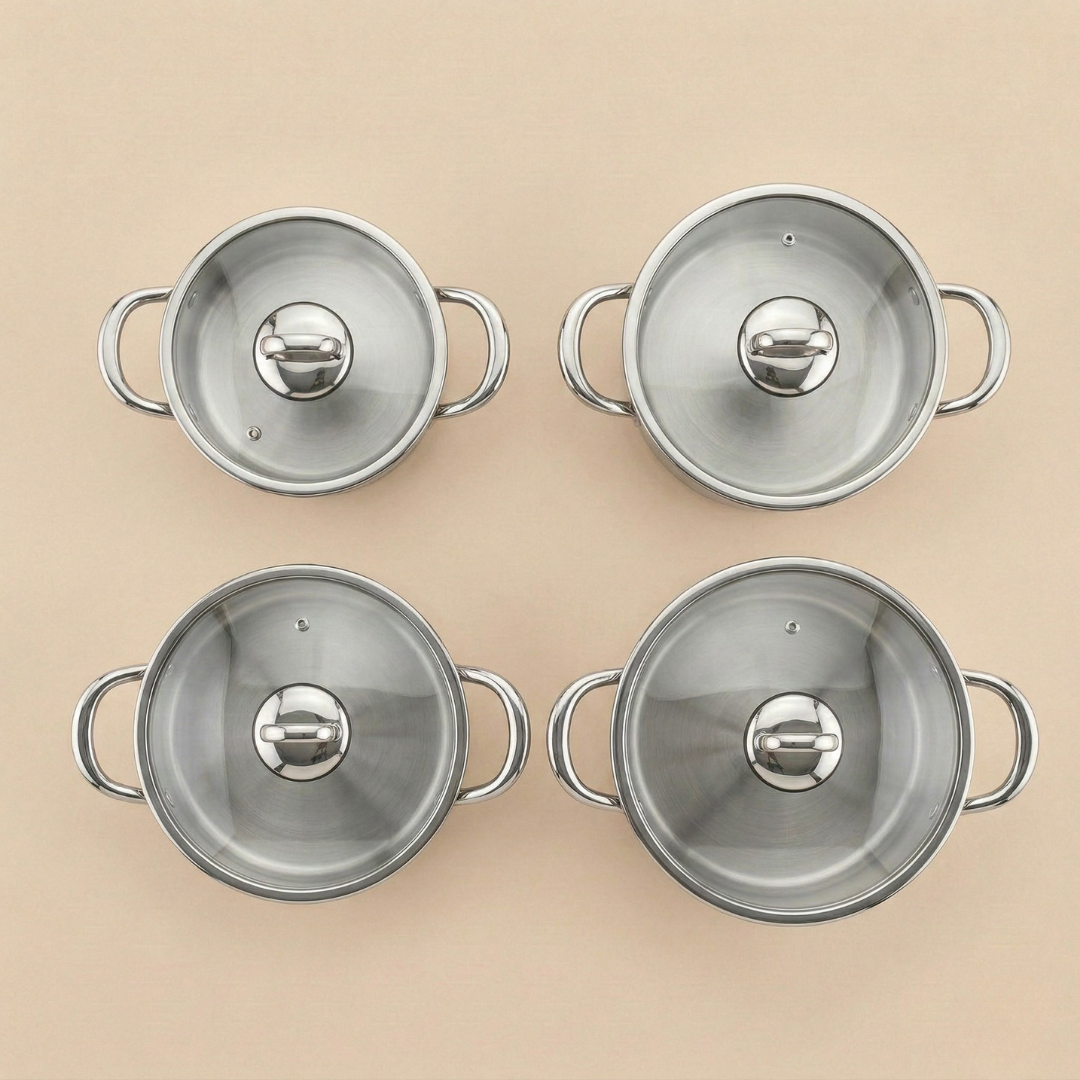 CookinaPlus Premium 8 Parça Paslanmaz Çelik Tencere Seti