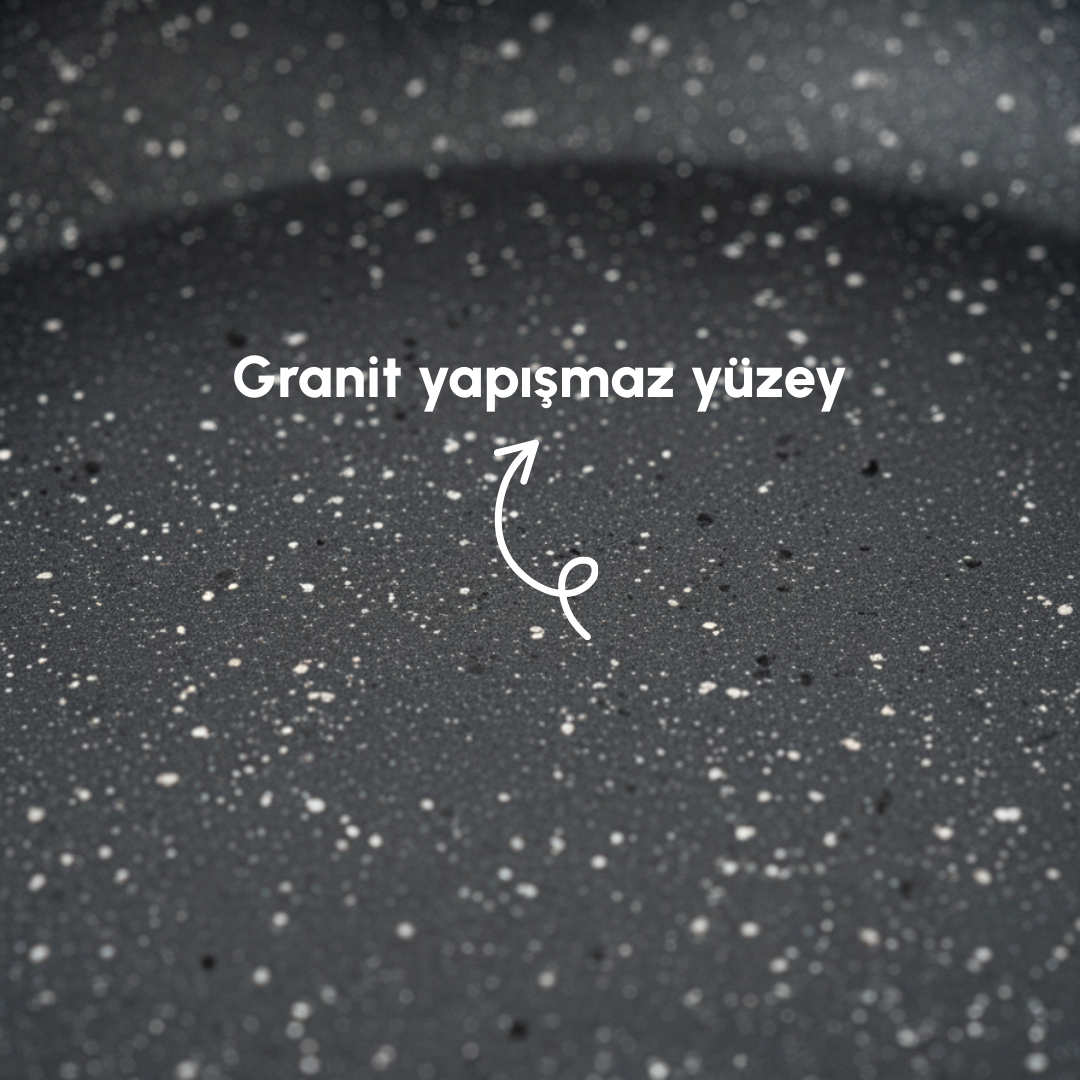 Granit Yapışmaz Tava 3'lü Set (24+26+28cm)