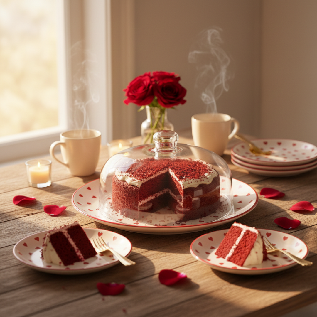 Cookina Love Serisi: 8 Parça Kalpli Fanuslu Pasta & Sunum Seti (Özel Tasarım)