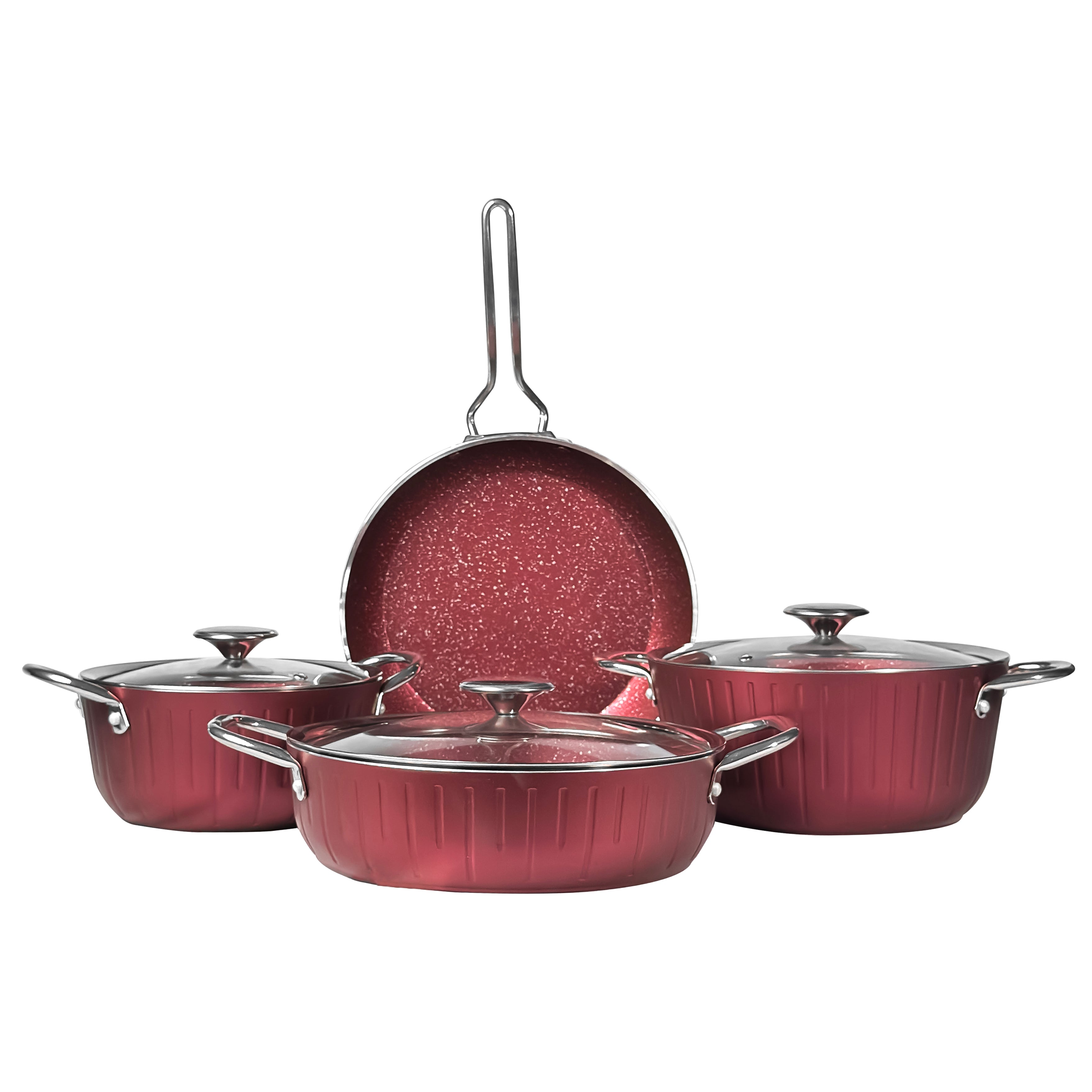 Stylish Granit Tencere + Ahşap Sunumluk + Çerezlik