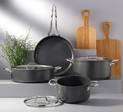 Atlas 7 Parça Titanyum Tencere & Tava Seti Gri