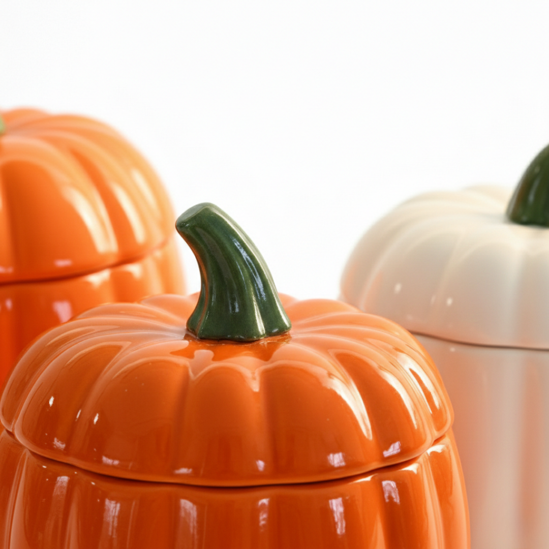 Cookinaplus "Pumpkin Spice" 8'li Seramik Balkabağı Saklama Seti